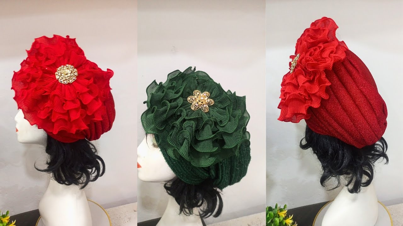 How To Make This Rose Design For Your Turban Cap 