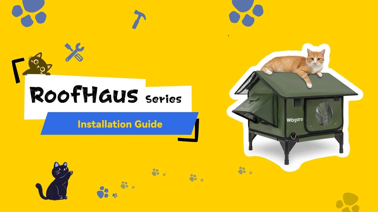 【Руководство по установке】Установка уличного отапливаемого домика для кошек RoofHaus🐱