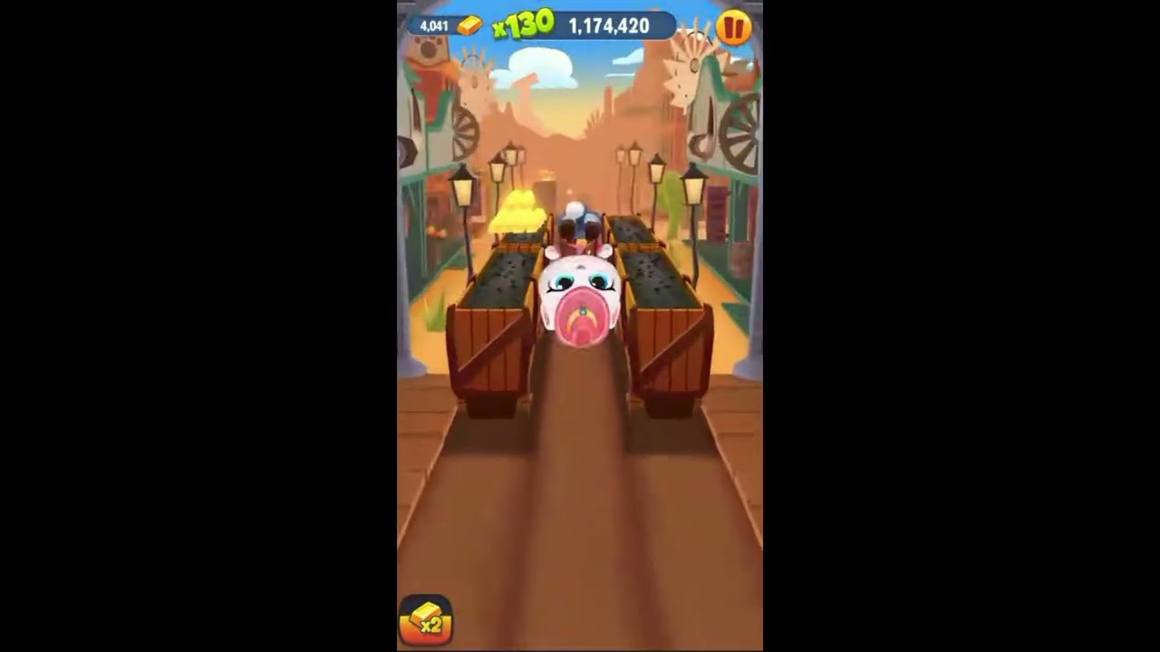 Talking Tom Gold Run Cowboy Angela in Wild West Side World 