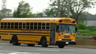 School Buses Driving In Greater Montreal Area May - June 2021