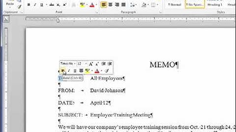 Creating a Business Memo