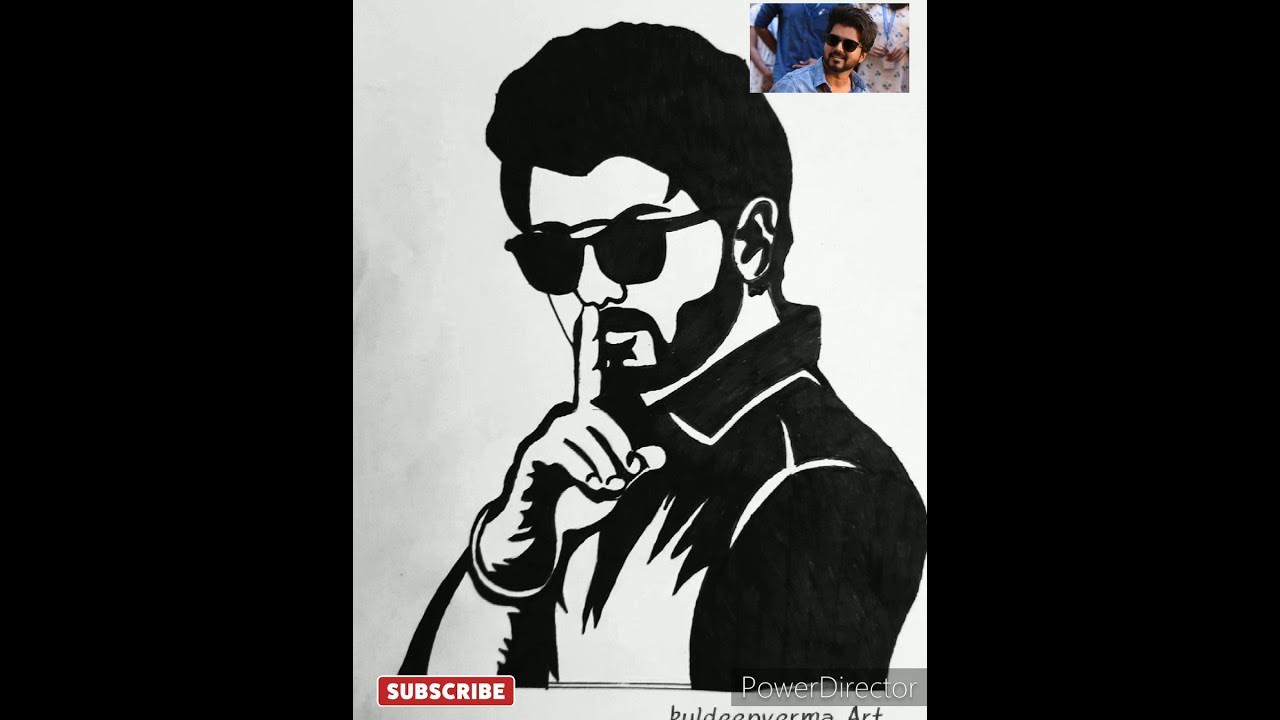 Stencil Art of Vijay Thalapathi shortvideo vijaythalapathy drawing 