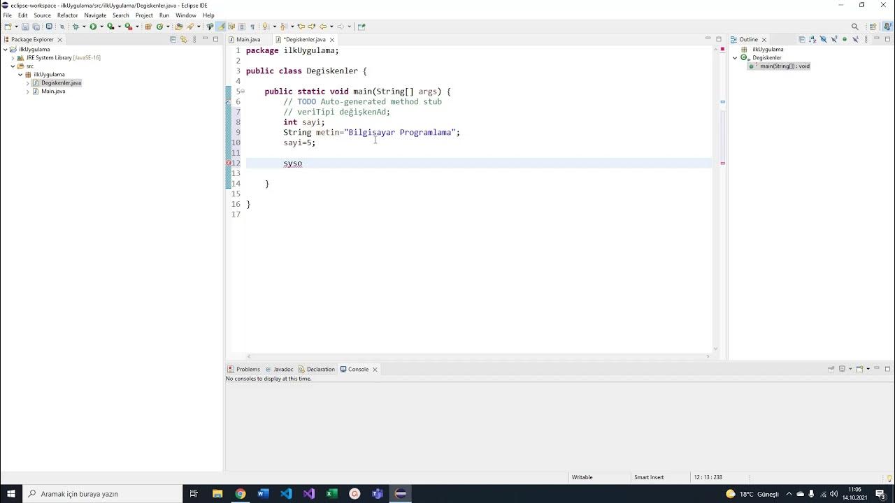 Java'da Değişkenler ve Veri Tipleri - YouTube