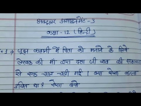 class 12 hindi assignment