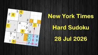 New York Times Hard Sudoku 28 Jul 2026 - Solve with Phidoku