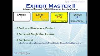 Exhibit Master II- auto-incrementing fully customizable digital exhibit stamps for legal pros.
