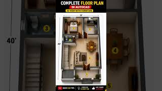 30x40 Home Plan #shorts #viral #autocad #autocadplan #homeplan