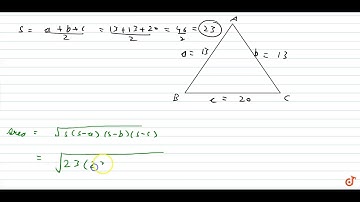 Find the area of an isosceles triangle each of whose equal sides measures 13 cm and whose base ...