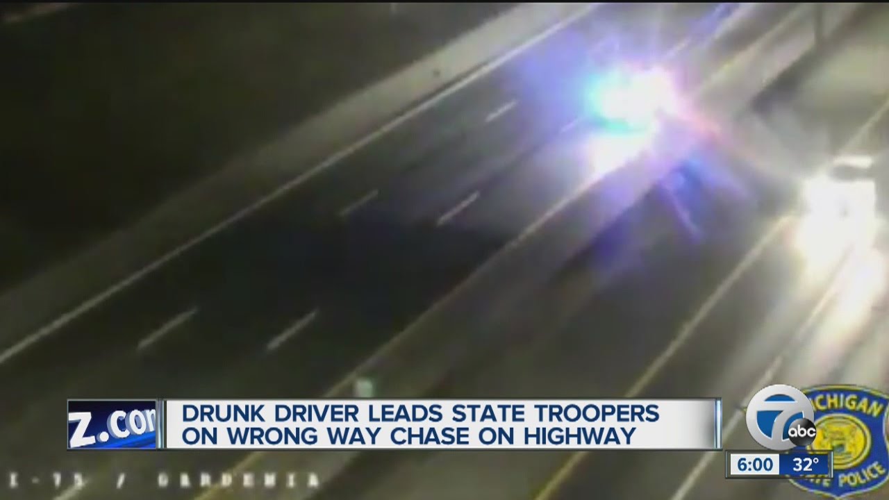 Wrong way driver leads police on wild chase - YouTube