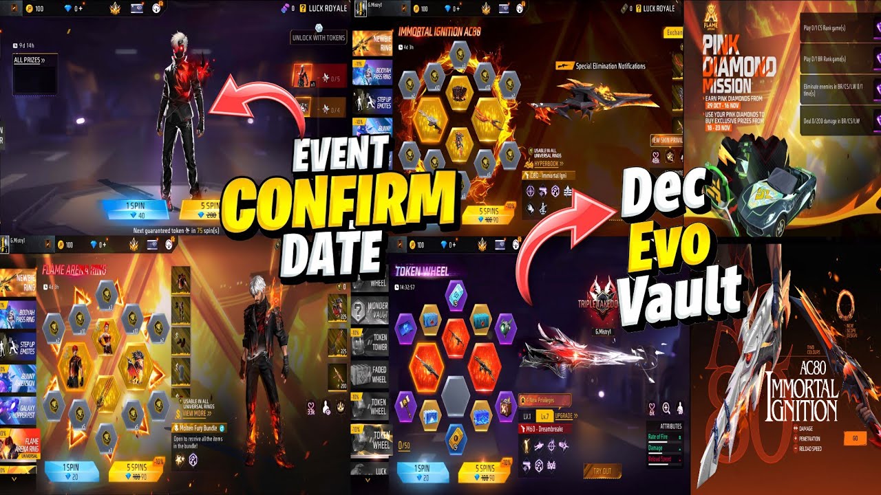 Next universal ring event 🤯🥳 Evo Bundle + Evo Vault Confirm Date & Pink Diamond Store Update FF