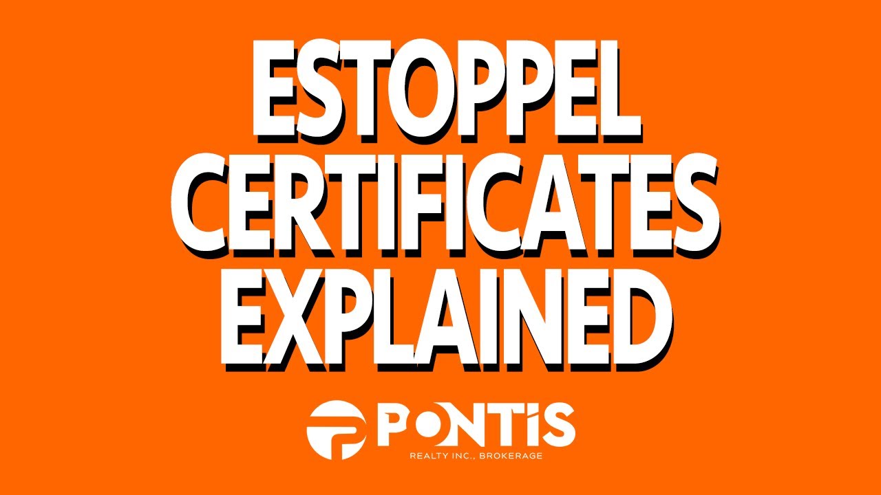 ESTOPPEL CERTIFICATES Series Common Real Estate Terms YouTube
