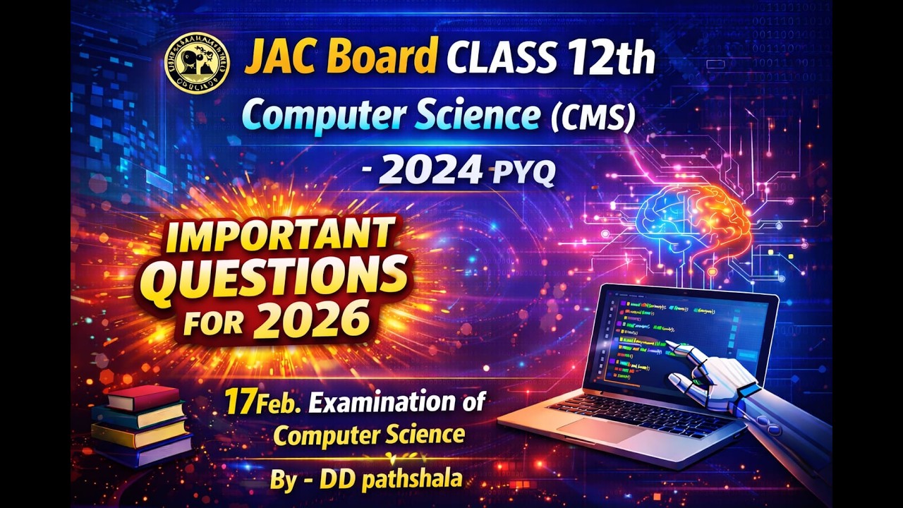JAC Board Class 12 Computer Science 2024 PYQ | Important Questions for 2026 Exam | CMS