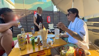 酒と男と女と焼き鳥。夕涼みからひっそり始まる大人達の盆休み