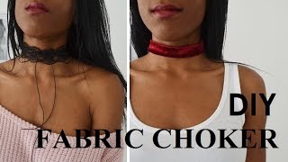 DIY ACCESSORY | LACE FABRIC CHOKER NECKLACE