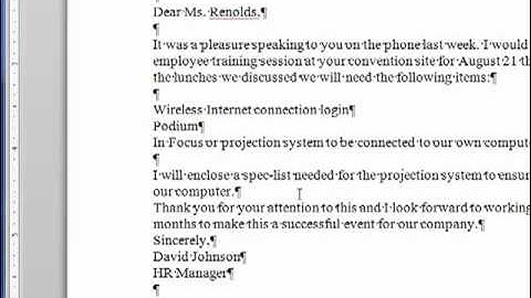 Creating a Business Letter