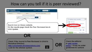Credibility of Sources: Peer Review