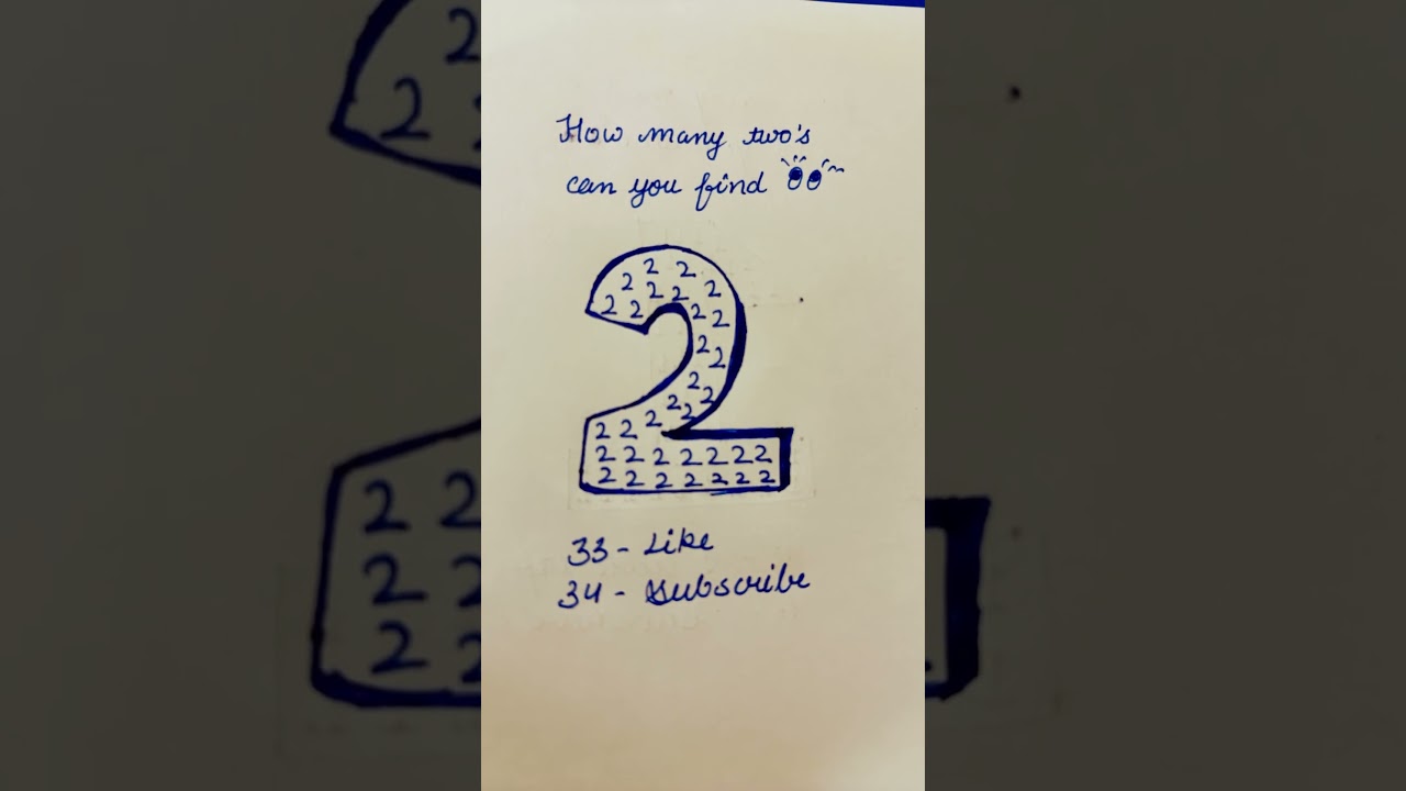 Comment How many two’s can you find out#shorts#shortsfeed#shortvideo#puzzle#youtubeshorts
