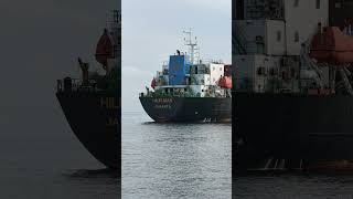 KM. Hilir Mas berlabuh di Laut Makassar🛥️⚓ #ocean #marine #ship #sea #boat #marina #cargo #island