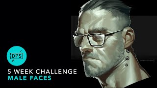 Concept Art Exercise: Painting Male Faces with Digital Art