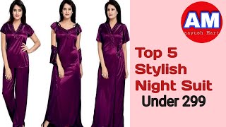 Top 5 women's stylish night suit / women's nighty / Women's satin night dress/honeymoon nightdress screenshot 5