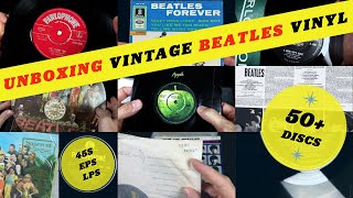 UNBOXING Vintage UK BEATLES Vinyl Collection  Over 50 Records!