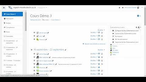 Comment ajouter un bloc pour les évènements à venir dans Moodle