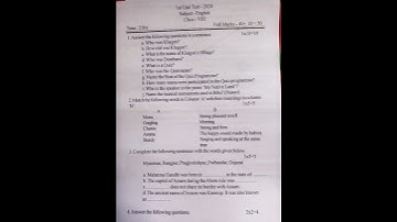 Class 8 English Question Paper -2024//First Unit Test//#questionpaper #shortvideo #shorts #seba