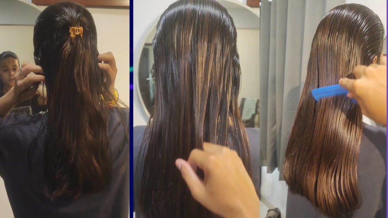 Girl Sleek Oiled Hair Combing and Hairplay by Man | Hair Brushing after Heavy Hair Oiling Hairstyles