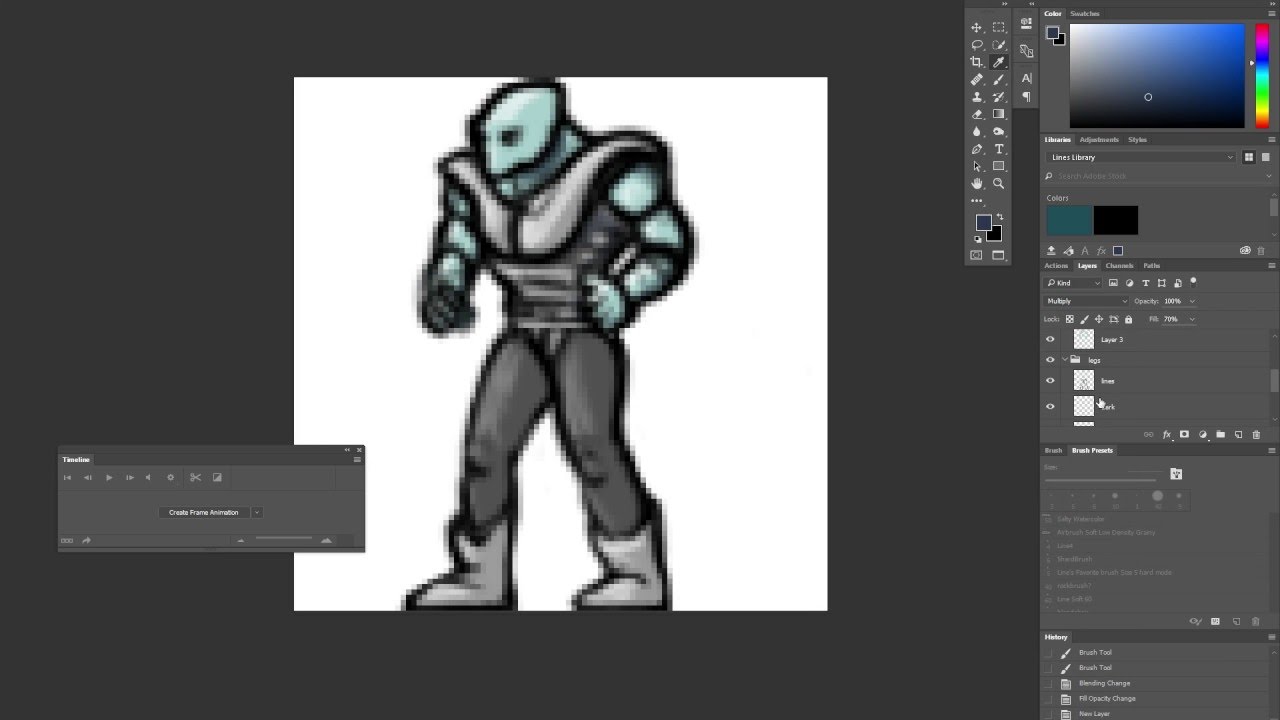 Drawing / Animating A Character Game Sprite - Video Day 87