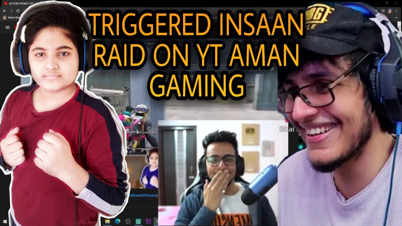 triggered insaan raid on yt aman gaming | full fun @triggeredinsaan