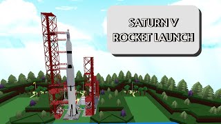 1:1 scale Saturn V Rocket launch in Build a Boat For Treasure showcase.