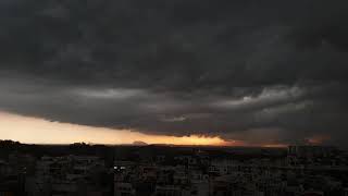 Dark cloud followed by strong  rain timelapse..!