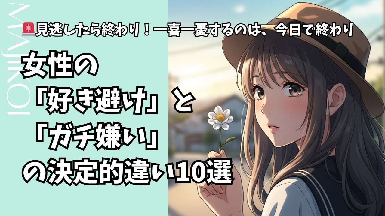 🚨見逃したら終わり！女性の「好き避け」と「ガチ嫌い」の決定的違い10選