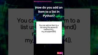How do you add an item to a list in Python#Python #Lists#syntax