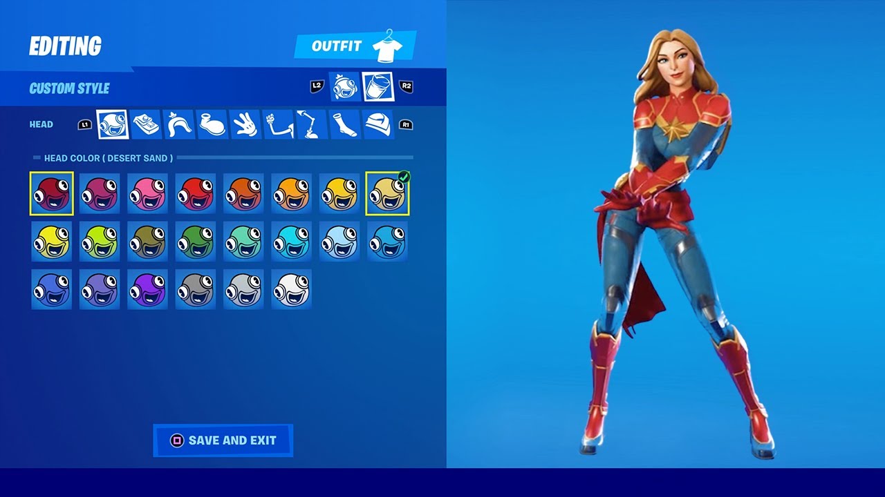 How To Make Captain Marvel Skin Style FREE In Fortnite! (Customize Toona Fish Style) Free Custom!