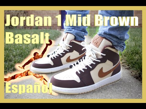 Detalles y En-Pie del JORDAN 1 Mid CAFE Brown Basalt - YouTube