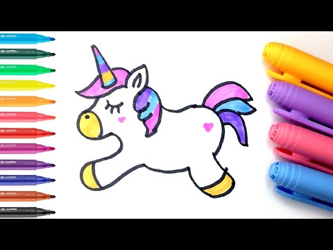 Easy Drawing Cute Unicorn I Kolay Sevimli Boynuzlu At Çizimi I Unicorn Nasıl Çizilir?