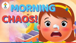 Moon's Morning Routine Goes Wrong! 😂 | Brushing Teeth & Healthy Good Habits Story | Rainbow Kiddies