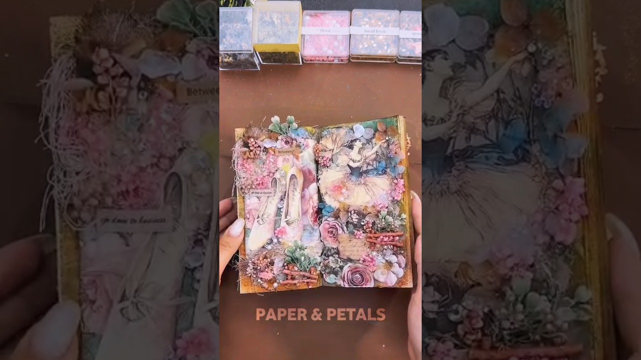 スィートバレリーナのシャビーシックジャンクジャーナル♬Precious♬ A Beautiful Vintage Ballerina Junk Journal Come to Life