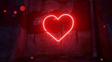Red Neon Heart Flashes Loop Video | 4K Video | No Copyright Motion Background Video
