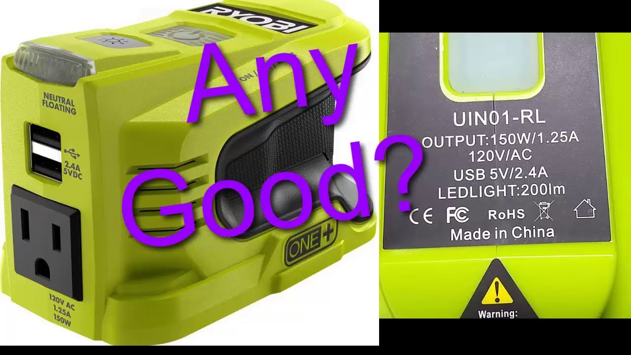 Ryobi 18volt power converter, first impression YouTube