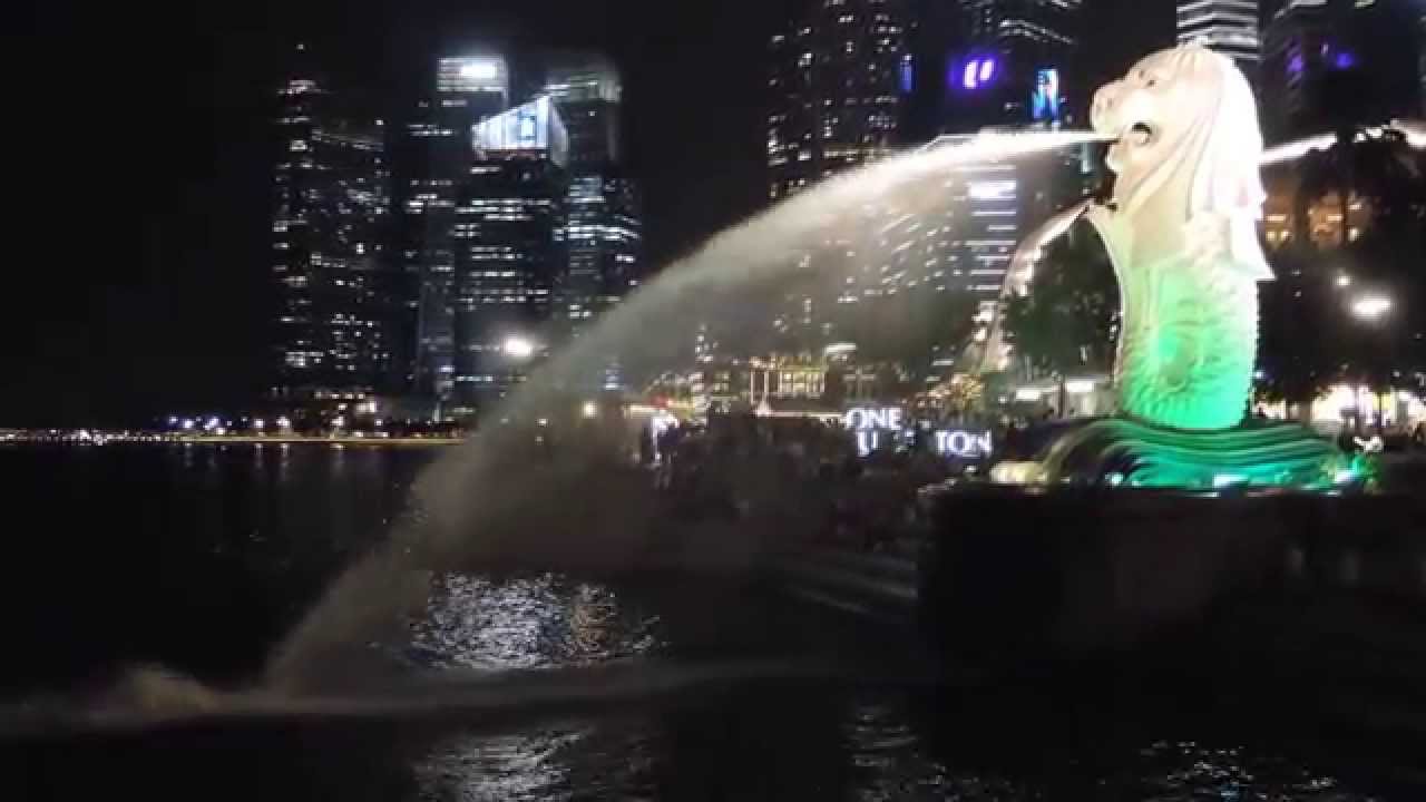 マーライオン公園の絶景画像とドローン空撮動画 シンガポールの世界遺産