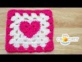 Heart at the Centre Granny Square Crochet Pattern & Tutorial