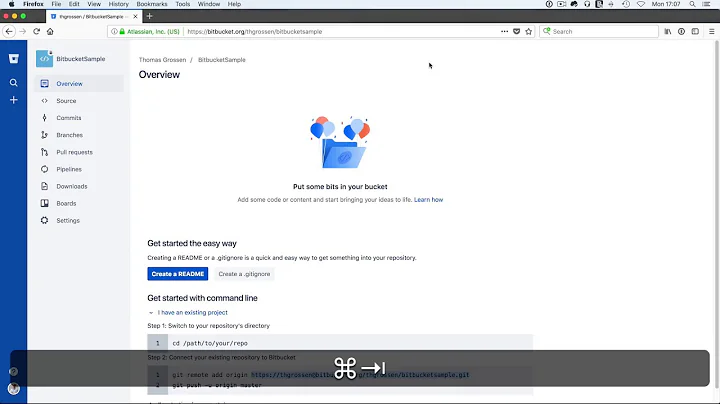 How to add an Xcode 9 project to Bitbucket