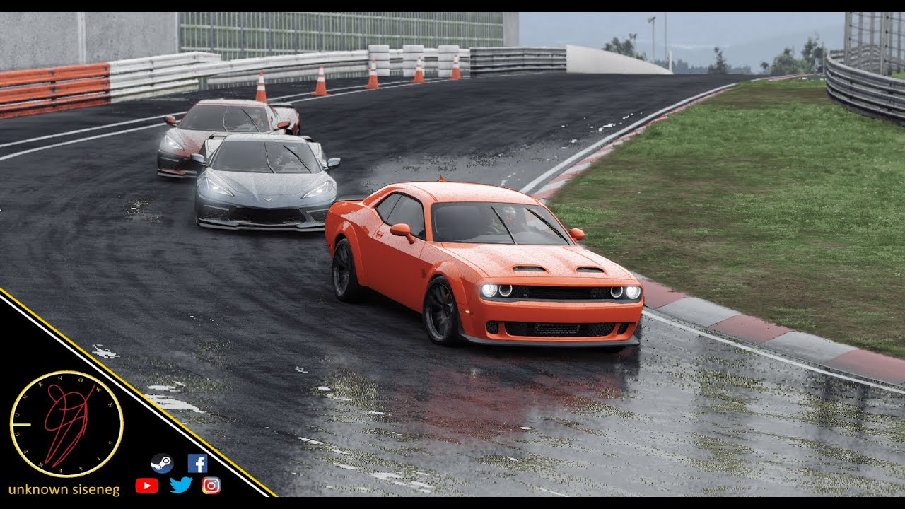 Project CARS 3 Dodge Challenger SRT Hellcat Redeye racing at Nürburgring w/ Rain - Race replay (PC3)