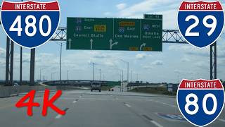 ⁴ᴷ Omaha/Council Bluffs Inner Loop Freeway clockwise/inner loop [4K VIDEO]