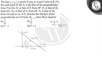 The line \( x+y=1 \) meets \( X \)-axis at \( A \) and \( Y \)-axis...