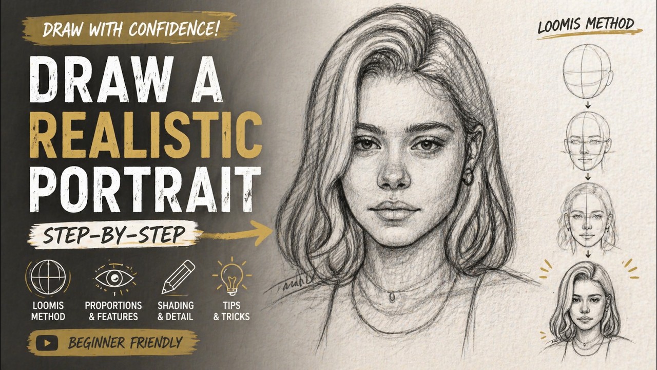How to Draw Realistic Faces (Loomis Method Step-by-Step) - YouTube