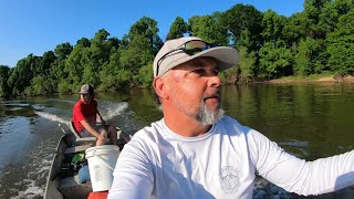 SC country folks gathering fish bait and fishing the Savannah River... Dang boat left us stranded