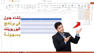 طريقة إنشاء الجداول في برنامج البوربوينت
